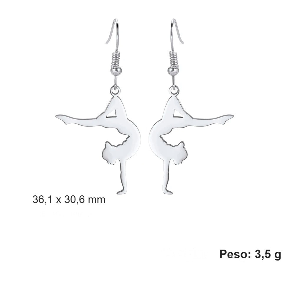 Brinco Bailarina Gota em Aço Inoxidável