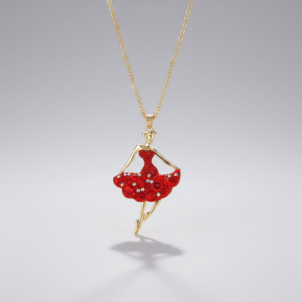 colar bailarina com vermelho