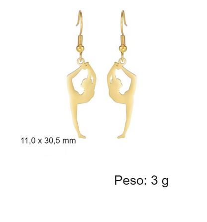 Brinco Bailarina Gota em Aço Inoxidável