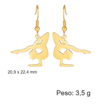 Brinco Bailarina Gota em Aço Inoxidável
