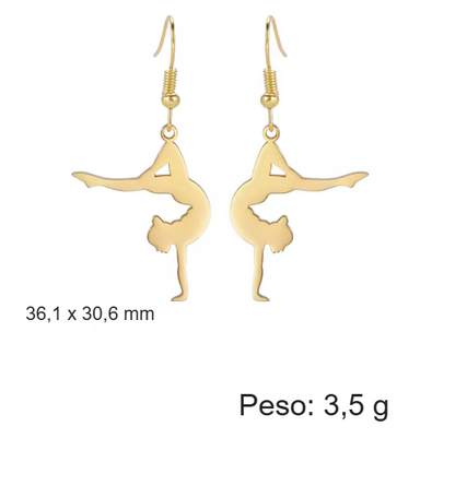 Brinco Bailarina Gota em Aço Inoxidável