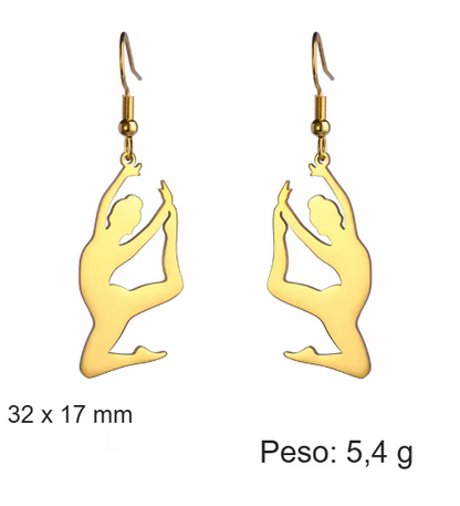Brinco Bailarina Gota em Aço Inoxidável