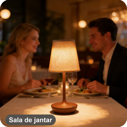Luminária de Mesa Recarregável com Cúpula de Tecido - foto 13 - Bedance