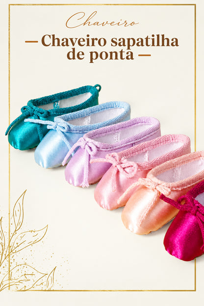 Chaveiro Mini Sapatilha de Ponta em Cetim - foto 7 - Bedance