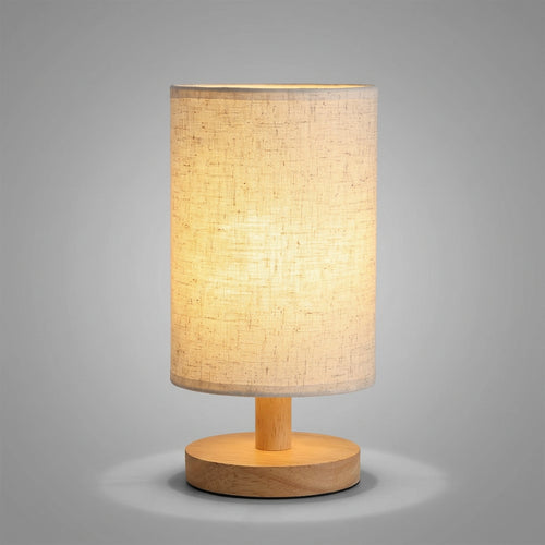 Luminária de Mesa com Base de Bambu e Cúpula de Linho - Bedance