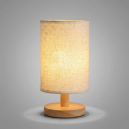 Luminária de Mesa com Base de Bambu e Cúpula de Linho - Bedance