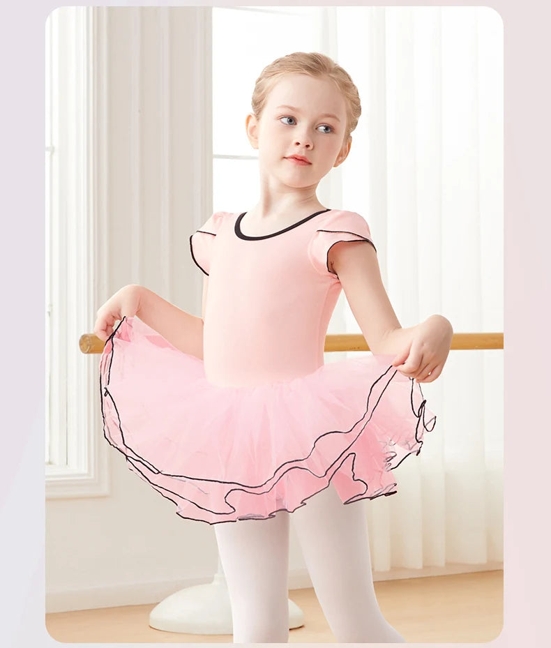Collant Infantil com Tutu Rosa Manga Curta - foto 7 - Bedance