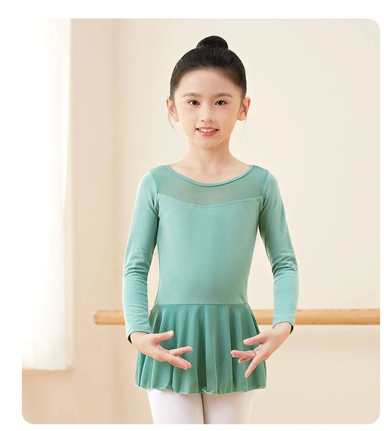 Collant Infantil Manga Longa com Tule - foto 15 - Bedance