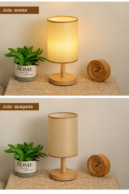 Luminária de Mesa com Base de Bambu e Cúpula de Linho - foto 15 - Bedance