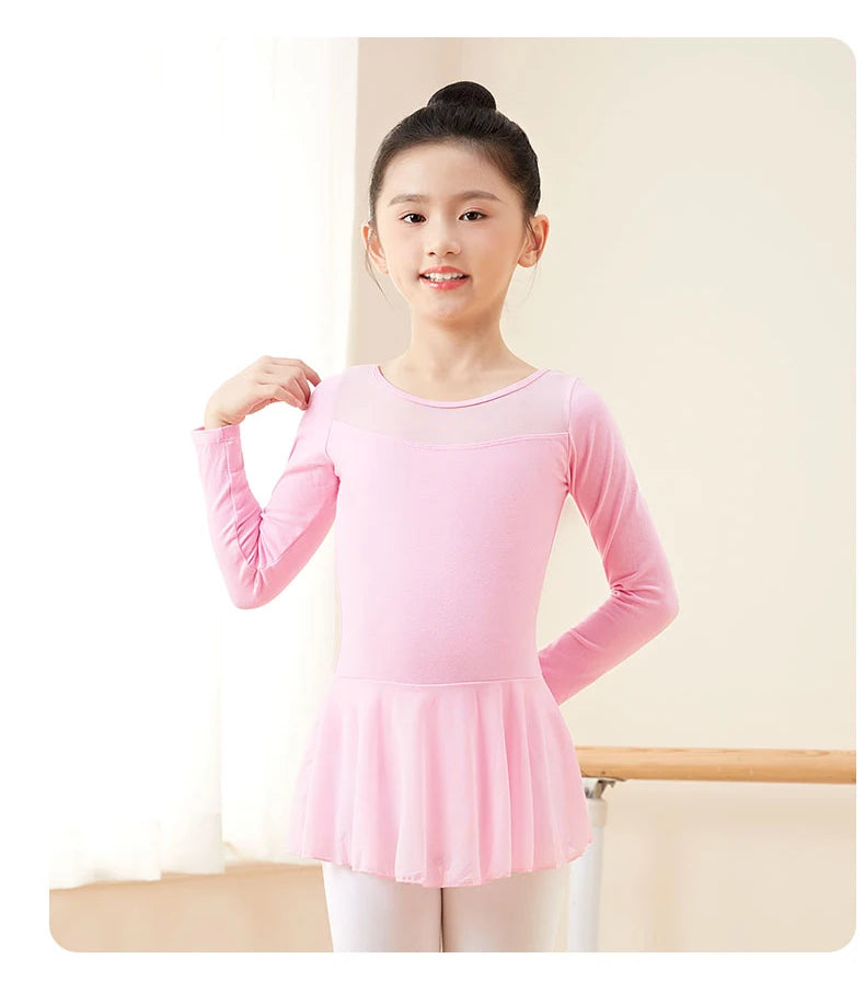 Collant Infantil Manga Longa com Tule - foto 18 - Bedance