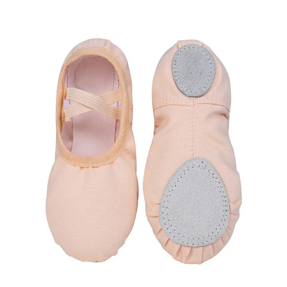 Sapatilha de Ballet Infantil em Lona com Meia Sola