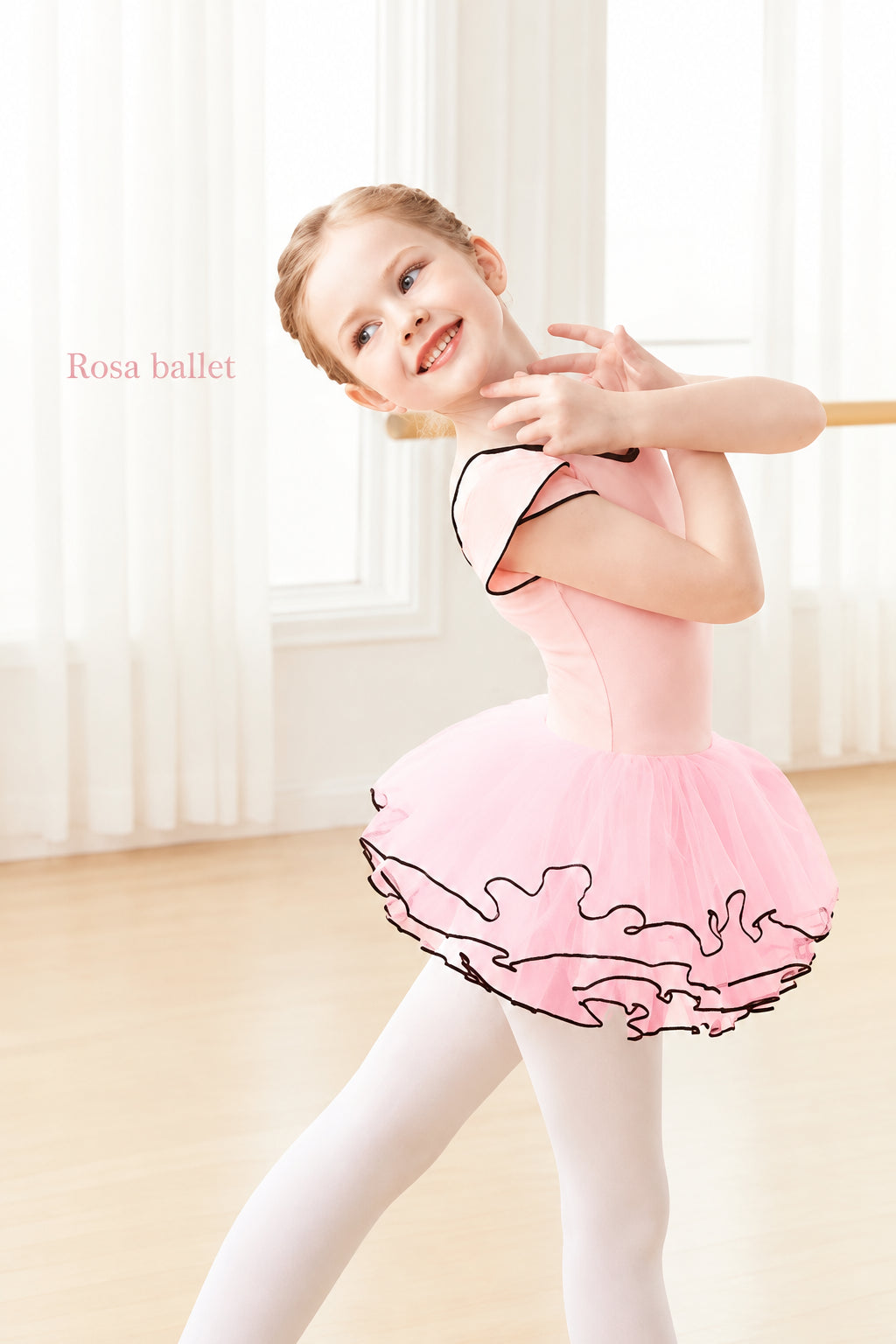 Collant Infantil com Tutu Rosa Manga Curta - foto 15 - Bedance