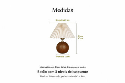 Luminária de Mesa Plissada com 3 Tons de Luz - foto 12 - Bedance
