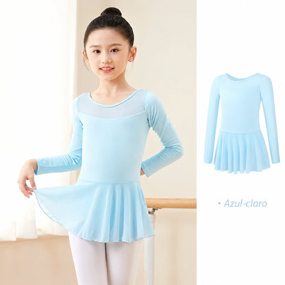 Collant Infantil Manga Longa com Tule - foto 19 - Bedance