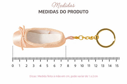 Chaveiro Mini Sapatilha de Ponta em Cetim - foto 9 - Bedance