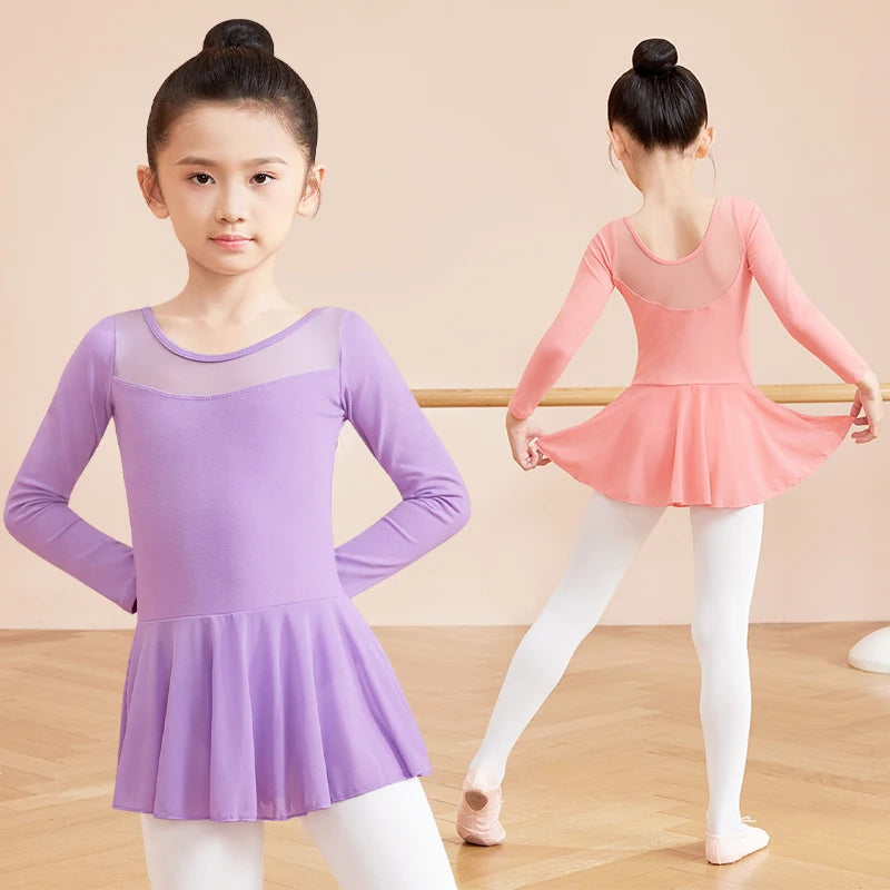 Collant Infantil Manga Longa com Tule - foto 2 - Bedance