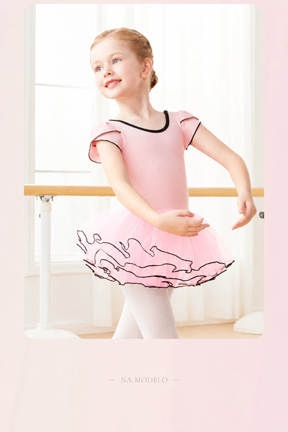 Collant Infantil com Tutu Rosa Manga Curta - foto 10 - Bedance