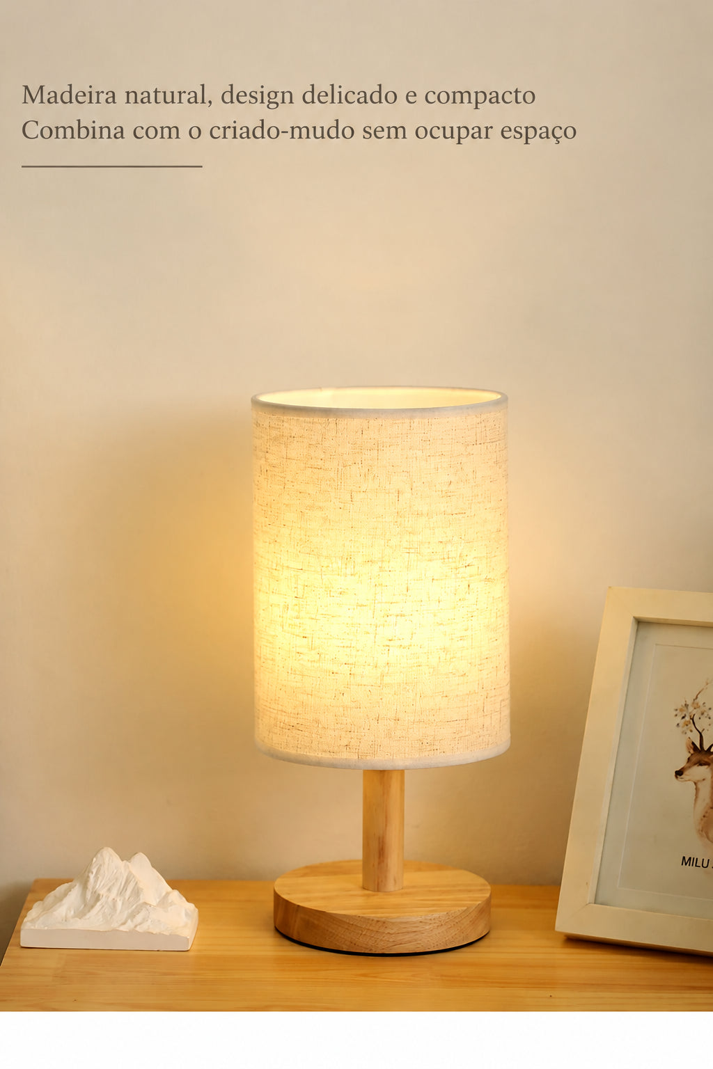 Luminária de Mesa com Base de Bambu e Cúpula de Linho - foto 10 - Bedance