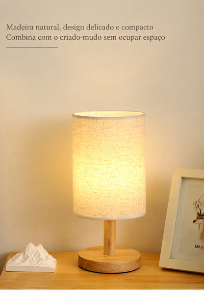 Luminária de Mesa com Base de Bambu e Cúpula de Linho - foto 10 - Bedance