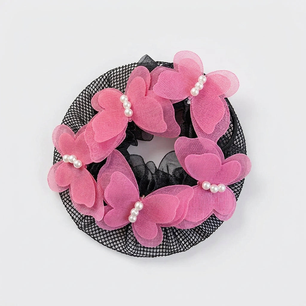 Redinha de Coque com Borboleta e Pérolas - foto 11 - Bedance
