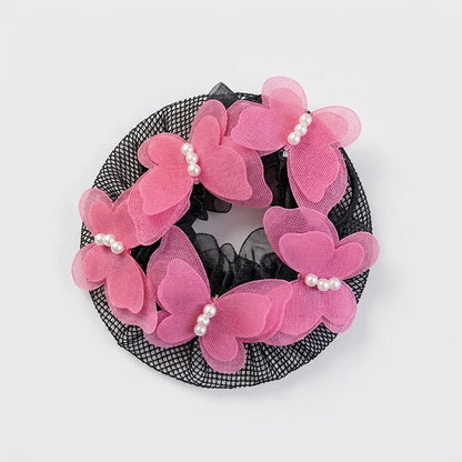 Redinha de Coque com Borboleta e Pérolas - foto 11 - Bedance