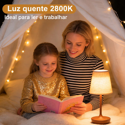 Luminária de Mesa Recarregável com Cúpula de Tecido - foto 16 - Bedance