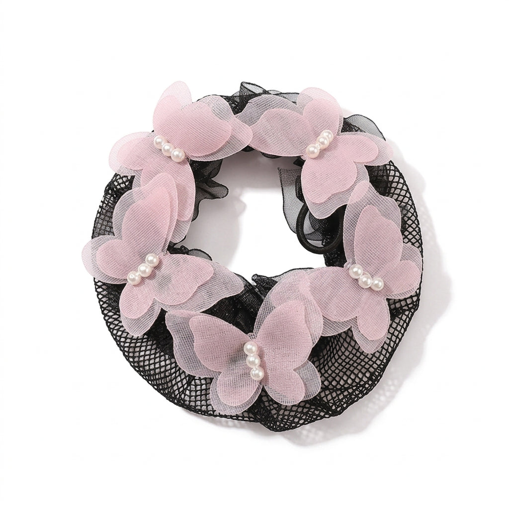 Redinha de Coque com Borboleta e Pérolas - foto 9 - Bedance