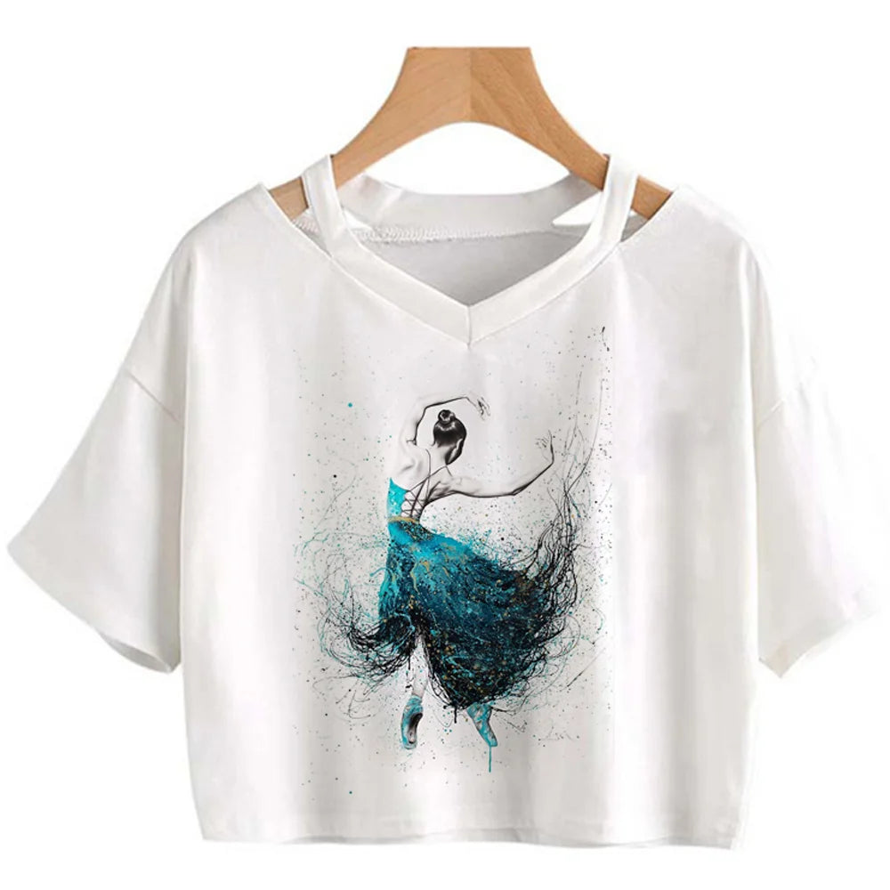 Camiseta Feminina Estampa Bailarina - foto 3 - Bedance