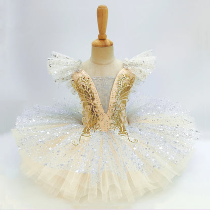 Vestido de Ballet Infantil com Corpete de Paetês - Bedance