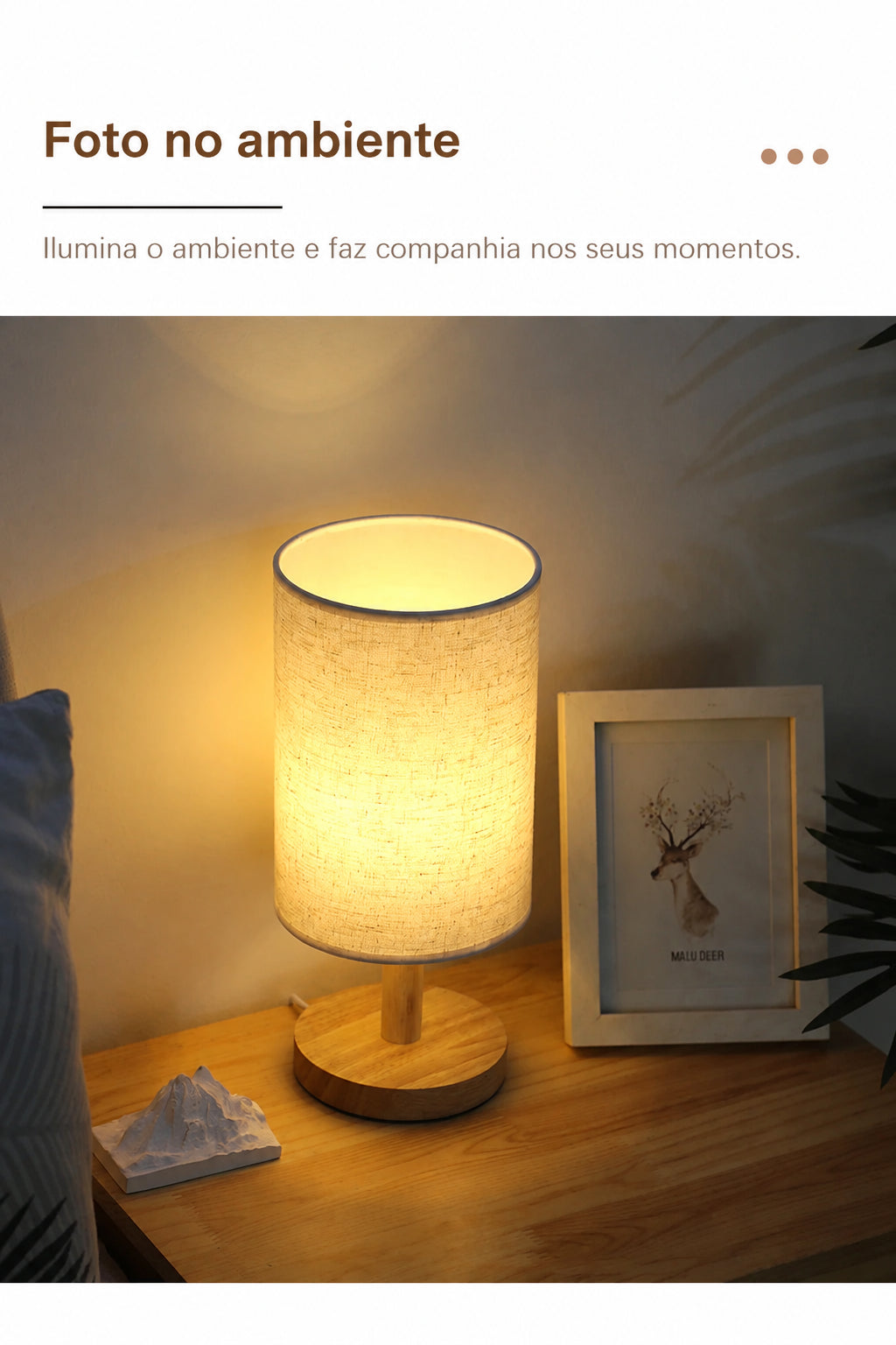 Luminária de Mesa com Base de Bambu e Cúpula de Linho - foto 13 - Bedance