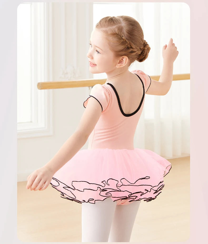 Collant Infantil com Tutu Rosa Manga Curta - foto 11 - Bedance