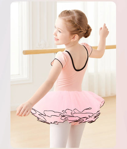 Collant Infantil com Tutu Rosa Manga Curta - foto 11 - Bedance