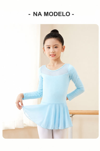 Collant Infantil Manga Longa com Tule - foto 11 - Bedance