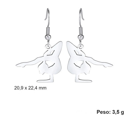 Brinco Bailarina Gota em Aço Inoxidável