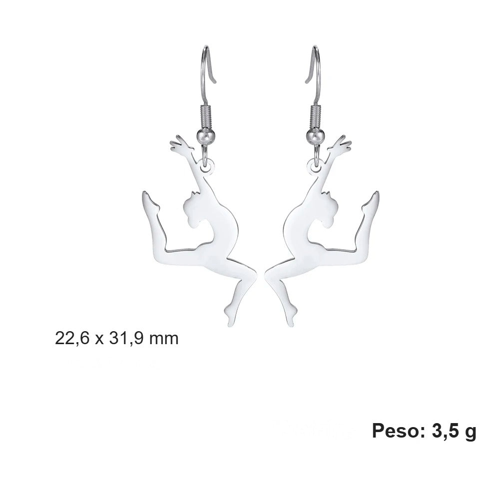Brinco Bailarina Gota em Aço Inoxidável