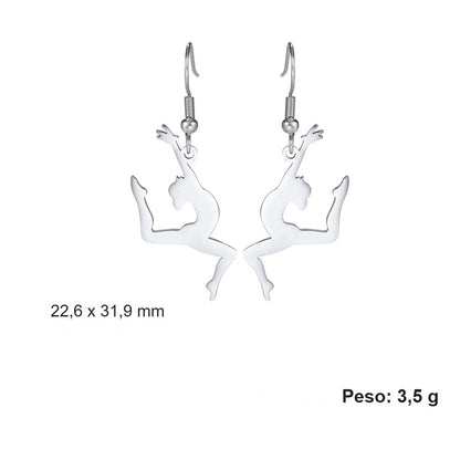 Brinco Bailarina Gota em Aço Inoxidável
