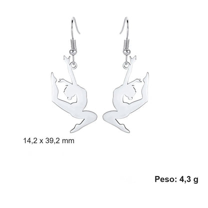 Brinco Bailarina Gota em Aço Inoxidável