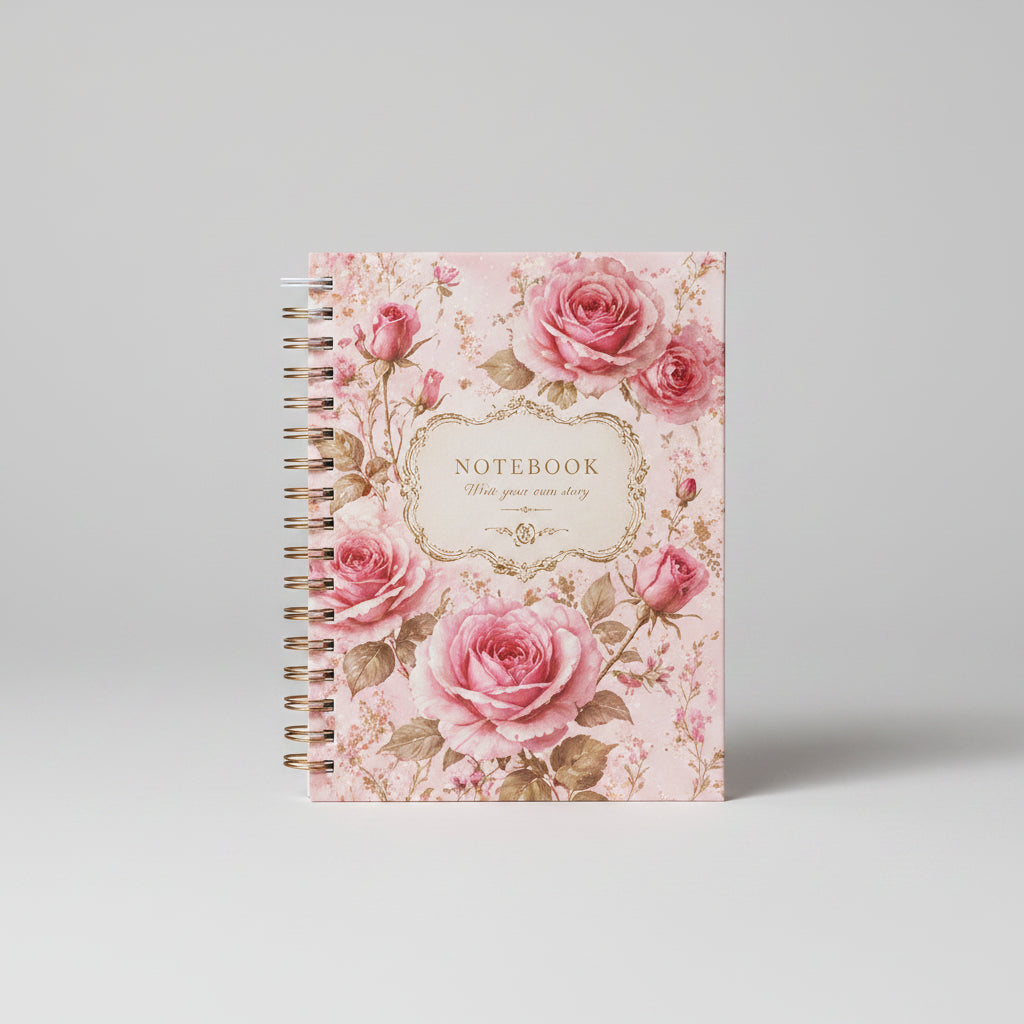 caderno espiral rosa