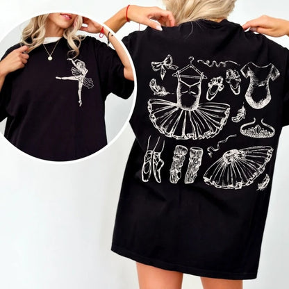 camiseta ballet estampada