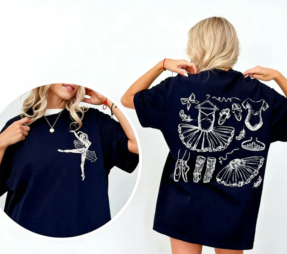 camiseta ballet estampada