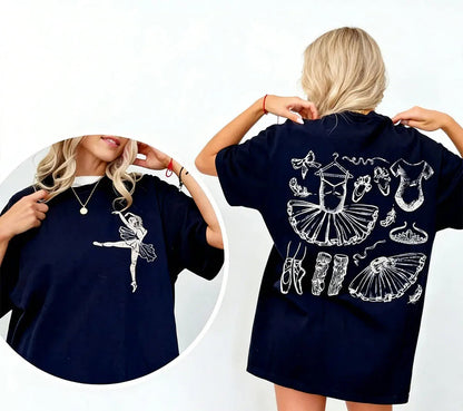 camiseta ballet estampada
