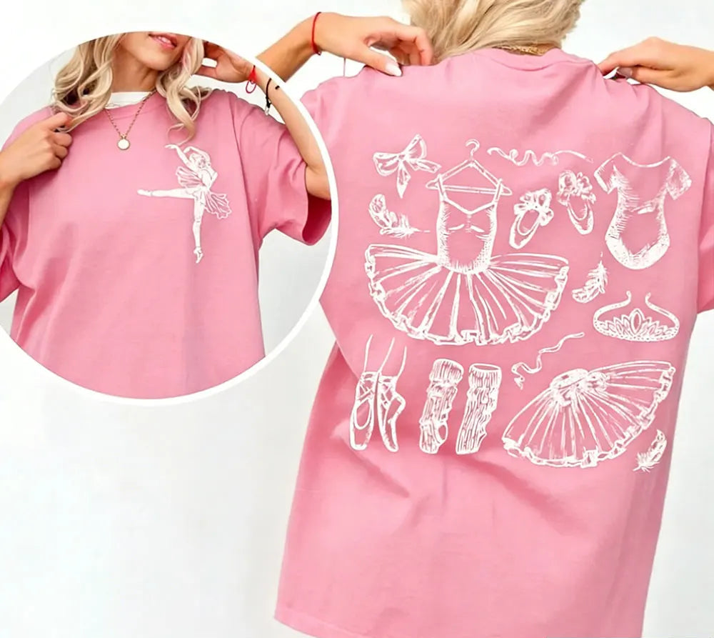 camiseta ballet estampada