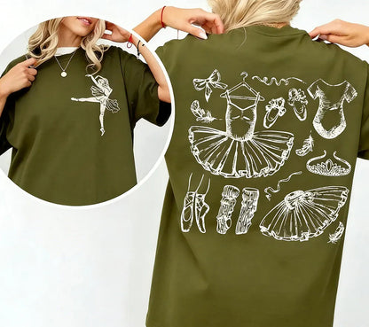 camiseta ballet estampada