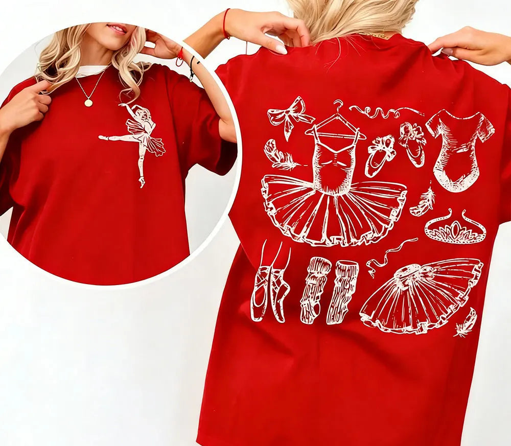 camiseta ballet estampada