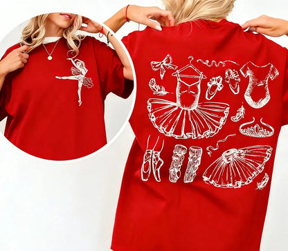 camiseta ballet estampada