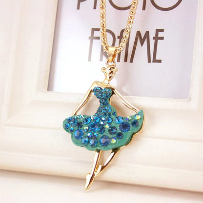 colar bailarina com azul
