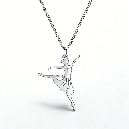colar bailarina pingente prateado