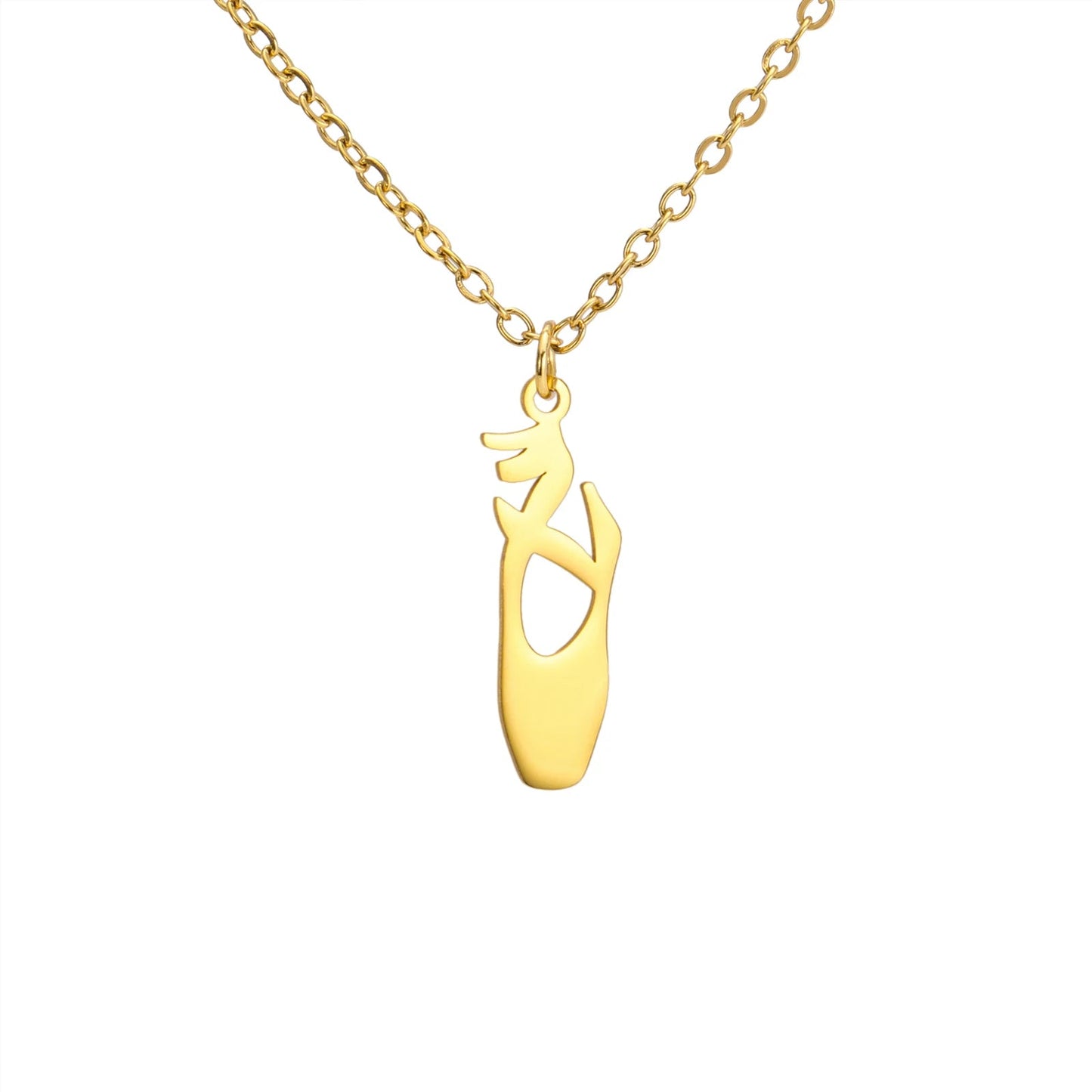 colar pingente sapatilha gold color