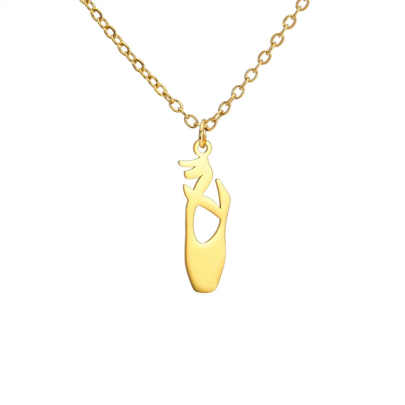 colar pingente sapatilha gold color