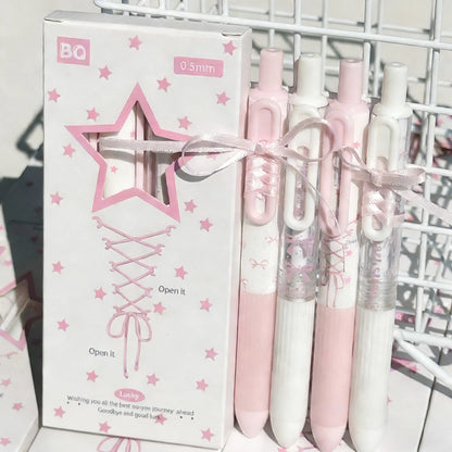 conjunto de canetas rosa